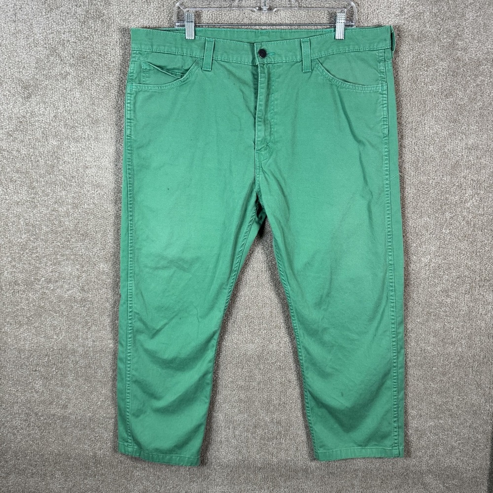 Levi's Jeans Mens 38x24 Green Straight Fit Stretch Denim Twill 5 Pocket Casual